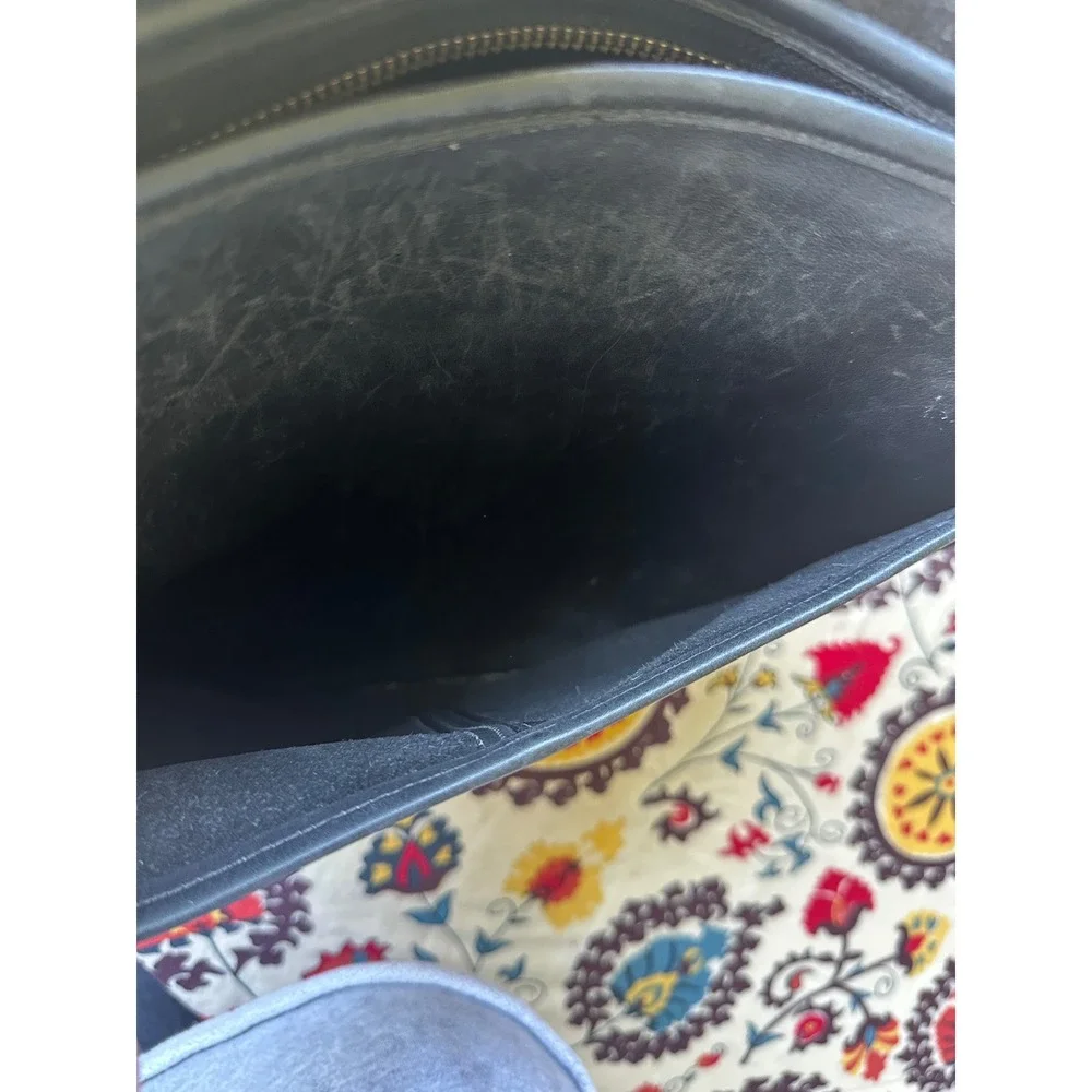 Vintage Coach Black‎ Leather Messenger Bag Crossbody USA Made 0239 232